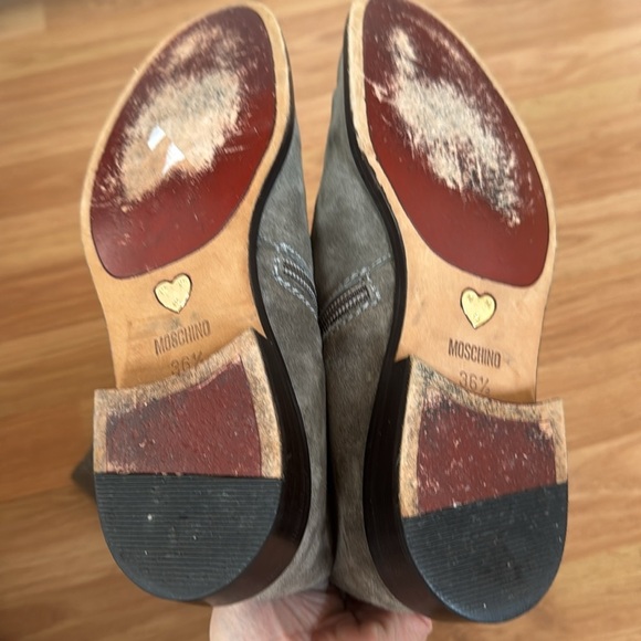 Moschino Grey Suede Knee High Boots Size 36.5 - Picture 7 of 8